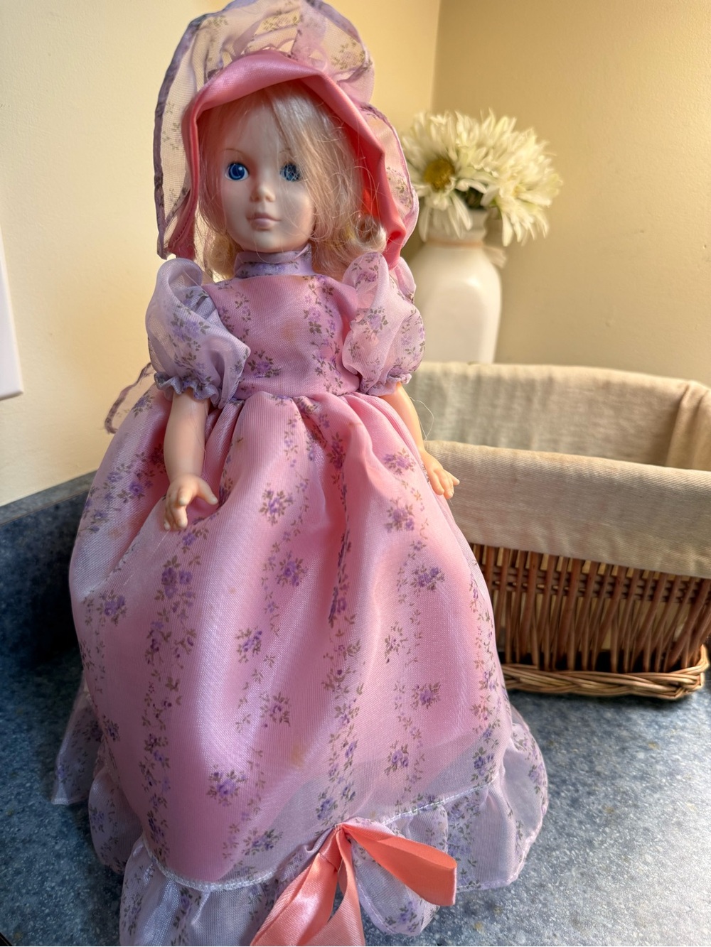 Vintage 1960s EEGEE Doll Goldberger “Honey Belle” Blond Hair 11” w/ Stand